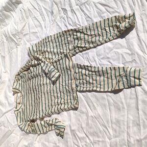 Chasing Windmills Merino Wool Base Layer Set - Cream and Green